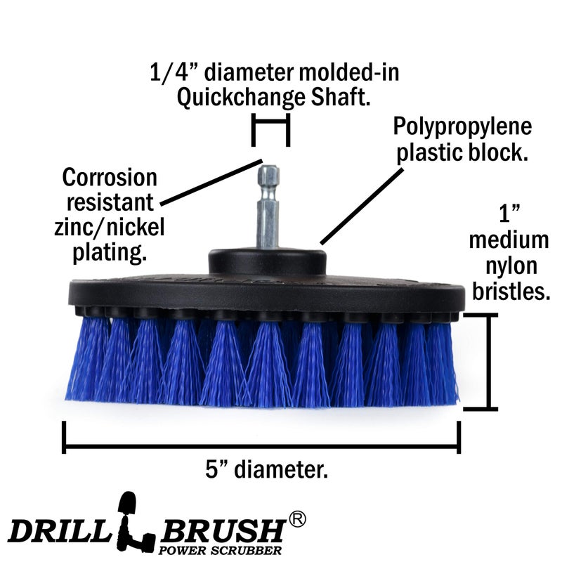 Drillbrush Boat Brush Scrubbing Accessories - Aquatic Cleaning Supplies - Boat Hull Cleaning Brush Set - Barnacle Remover - Boat Deck Brush - Tank Cleaning Tool Set - Fish Tank Scrubbing Brush - Boat Brush Set - Image 5
